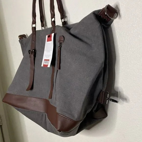 Greg Norman The Refined Traveler Dark Gray Duffel Bag NWT - Picture 2 of 6